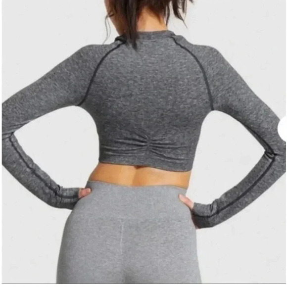 Gymshark Adapt Marled Seamless Long Sleeve Workout Crop Shirt Top Size Small - Picture 11 of 11